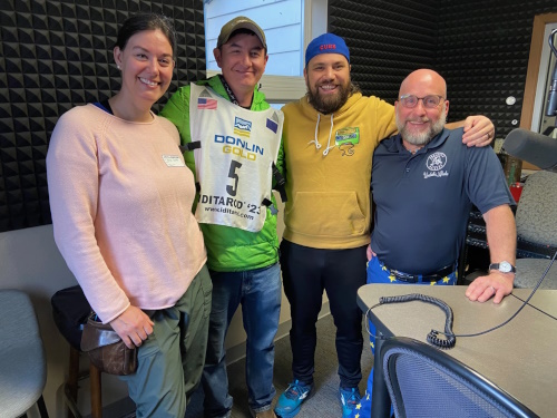 Sarah Keefer and Ryan Redington, along with host Carlos Tayag and volunteer Matt Lightner. | Article Credit: Carlos Tayag, Image Credit: Mary Heimes / KUCB.org 