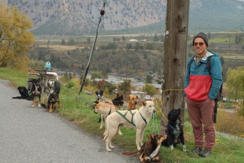 Francis Perreault is training his sled dogs for the rigors of a winter adventure in the Chilcotin Mountains.