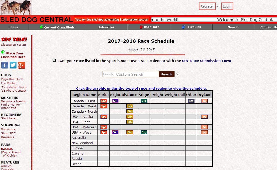 22 New Races have been added to the SDC Calendar