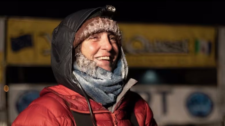 Musher Michelle Phillips in Dawson City, Yukon, early Wednesday morning after winning the Yukon Quest 450 race. 