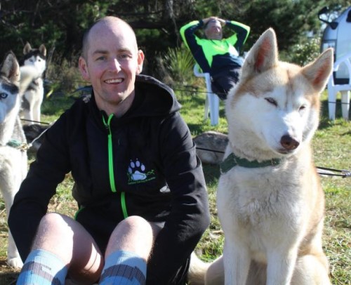 Southland Sled Dog Association member Justin McNally with Nitro (left) and VX at the Fosbender Fender Bender held at the Sandy Point sled dog track in Invercargill on Saturday. PHOTO: ABBEY PALMER Southland Sled Dog Association member Justin McNally with Nitro (left) and VX at the Fosbender Fender Bender held at the Sandy Point sled dog track in Invercargill on Saturday. PHOTO: ABBEY PALMER